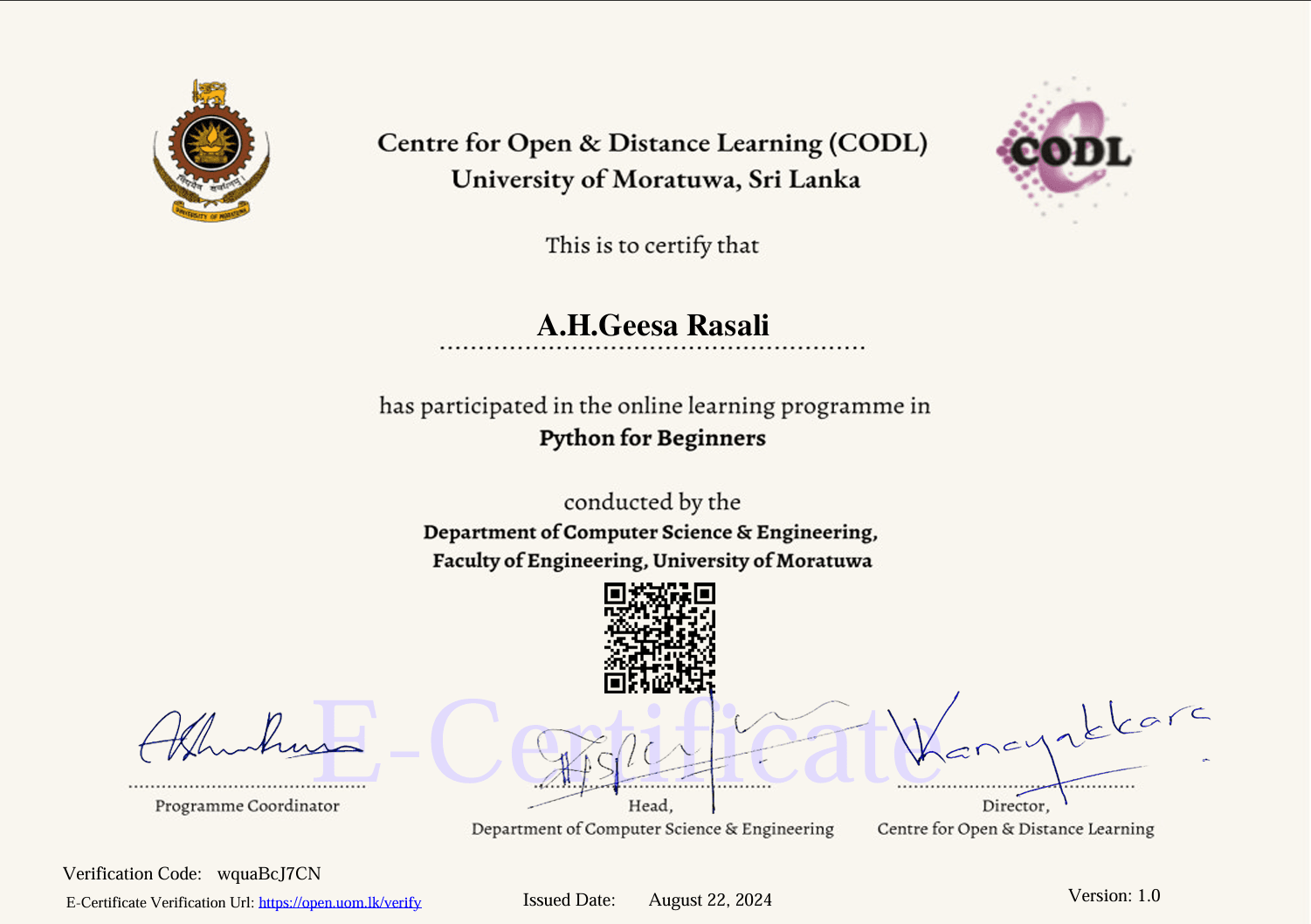 Certificate 1